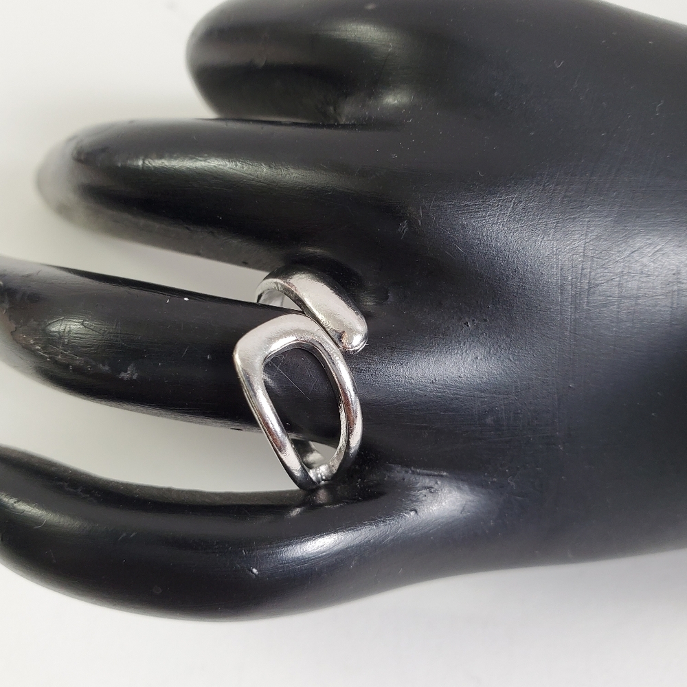 Silver Abstract Adjustable Cuff Ring - image 1